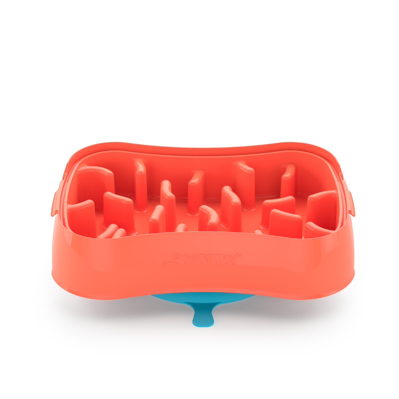Marley Slowappy Slow Feeder  Bowl - Warm Ocean Red