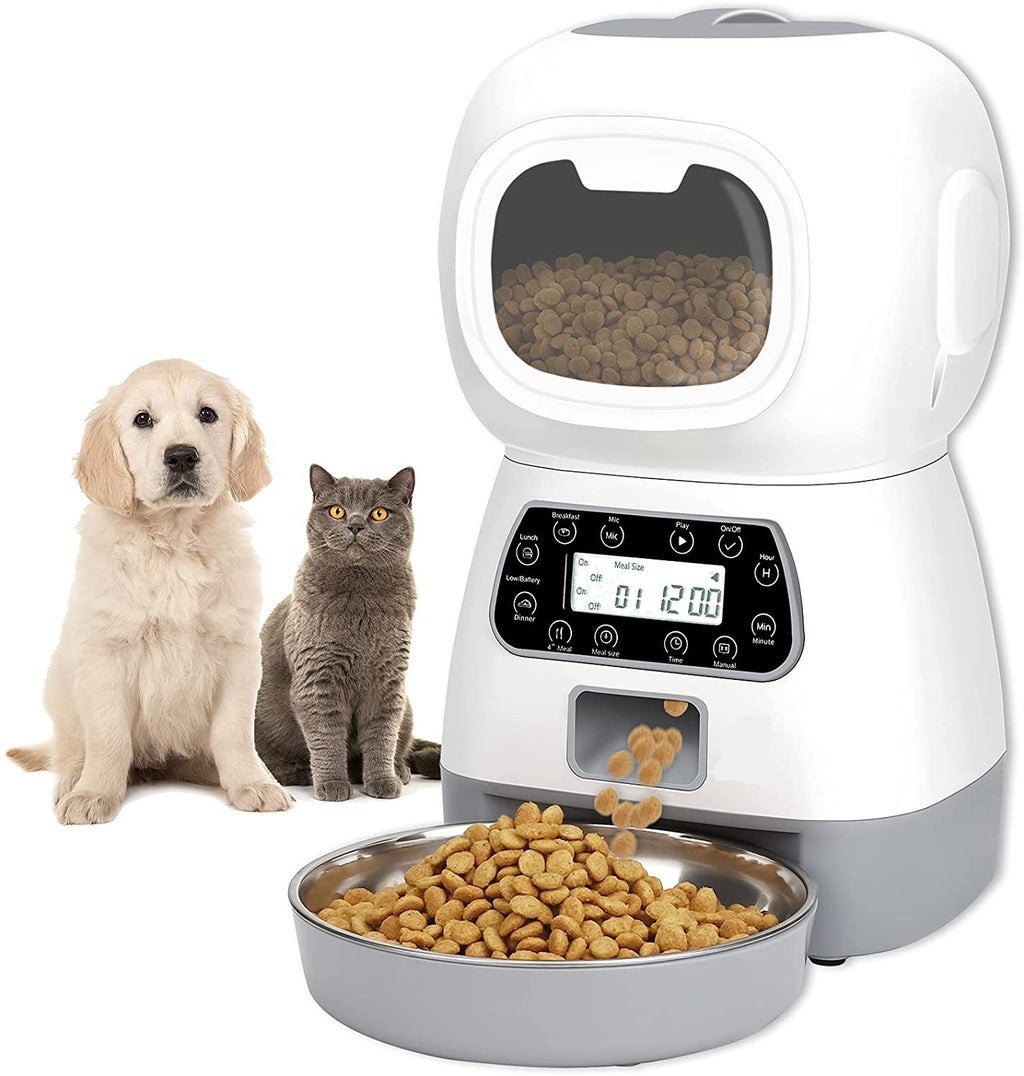 YES4PETS 3.5L Visible Automatic Digital Pet Dog Cat Feeder Food Bowl Dispenser