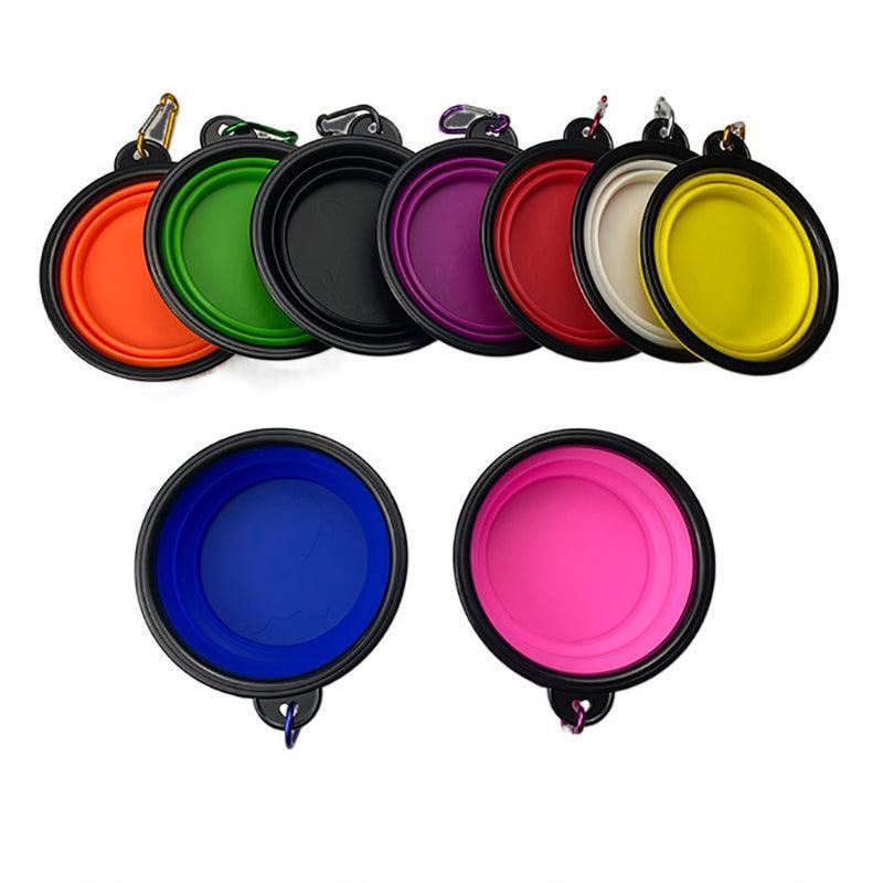 Collapsible Silicone Pet Bowl for Cat Dog Portable Food and Water Feeder - Yellow