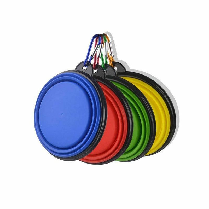 Collapsible Silicone Pet Bowl for Cat Dog Portable Food and Water Feeder - Yellow
