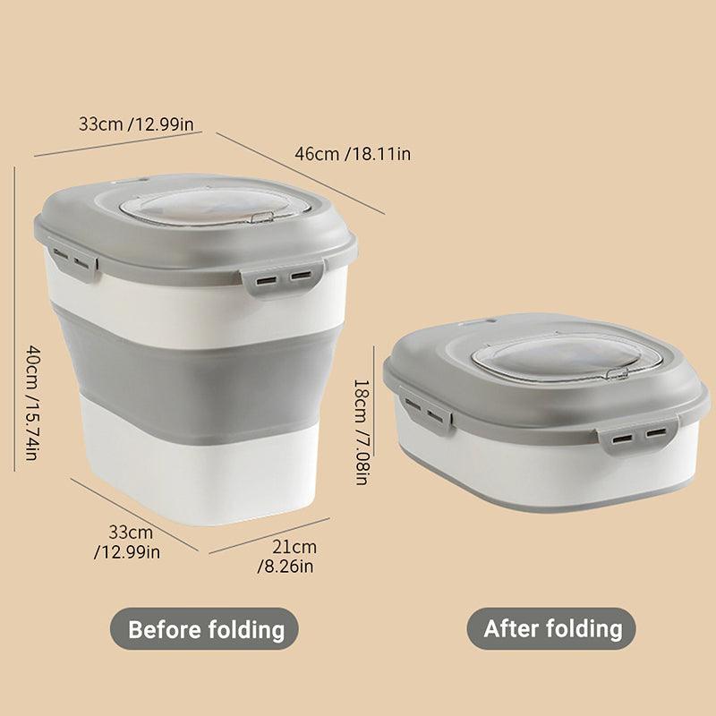 Large Capacity Pet Food Storage Box Foldable Design with Seal Lid - Green