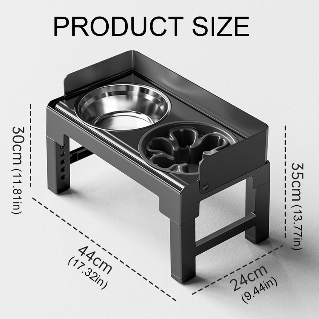 Height Adjustable Pet Feeding Bowl Dog Bowl Elevated Pet Dish Food Water Bowl
