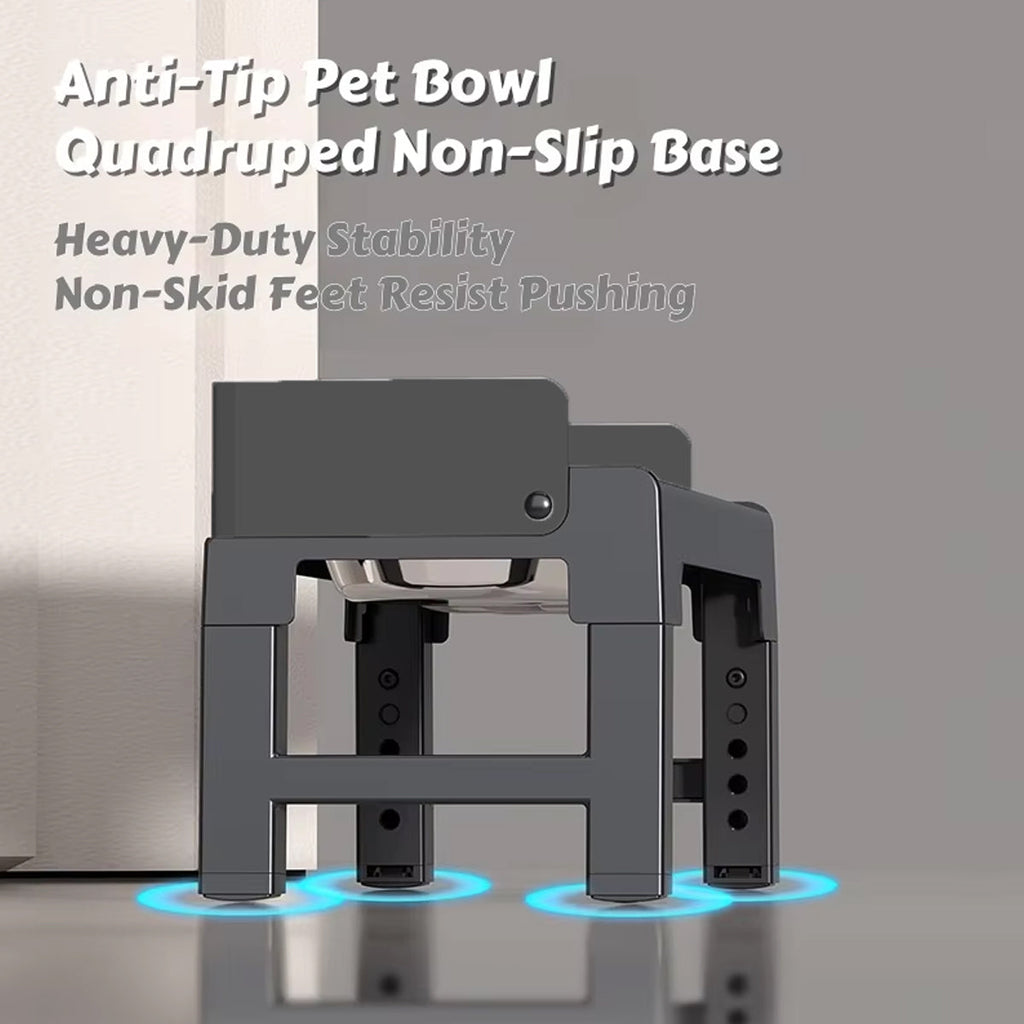 Height Adjustable Pet Feeding Bowl Dog Bowl Elevated Pet Dish Food Water Bowl