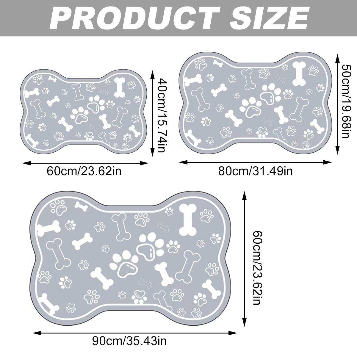 Pet Feeding Mat Non-slip Diatom Mud Absorbent Dirt-resistant Waterproof Placemat - Black-60x90cm