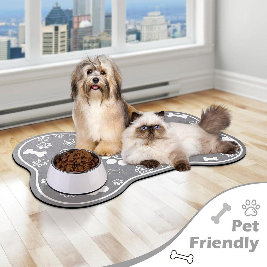 Pet Feeding Mat Non-slip Diatom Mud Absorbent Dirt-resistant Waterproof Placemat - Black-60x90cm
