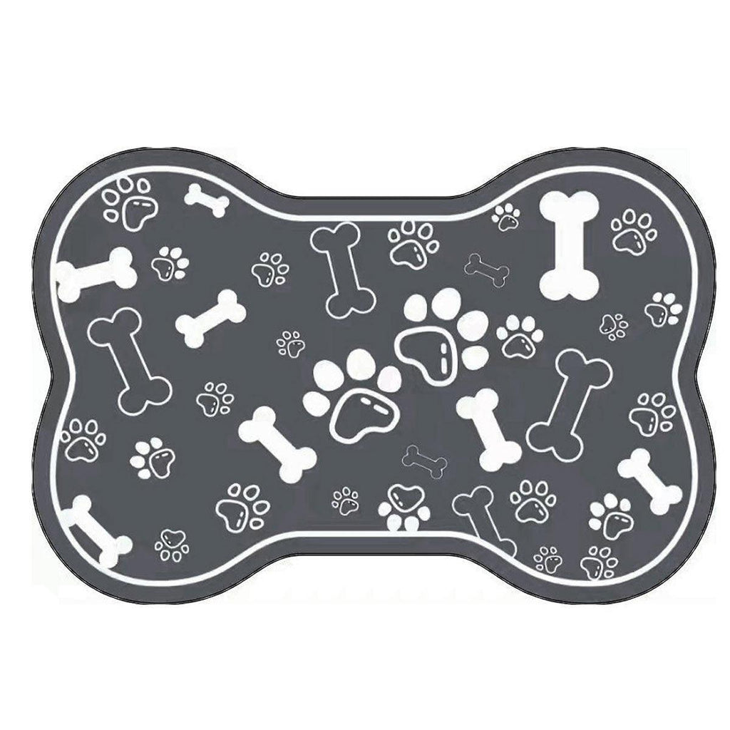 Pet Feeding Mat Non-slip Diatom Mud Absorbent Dirt-resistant Waterproof Placemat - Black-60x90cm