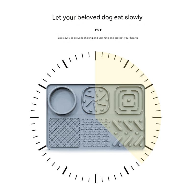 Pet Slow Feeder Lick Mat with Suction Cups - Anti-Anxiety Dog Feeding Mat(Blue)