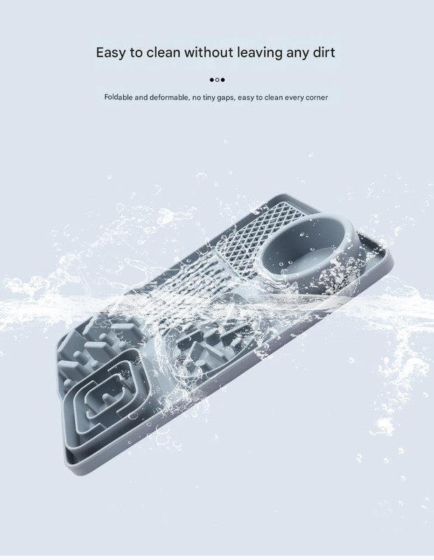 Pet Slow Feeder Lick Mat with Suction Cups - Anti-Anxiety Dog Feeding Mat(Blue)