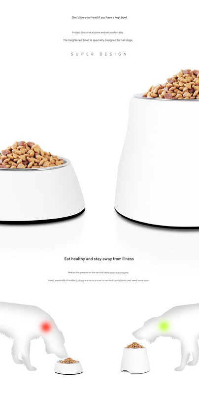 Elevated Pet Feeding Bowl with Stainless Steel Inner - Promotes Healthy Digestion & Reduces Neck Strain(Orange)