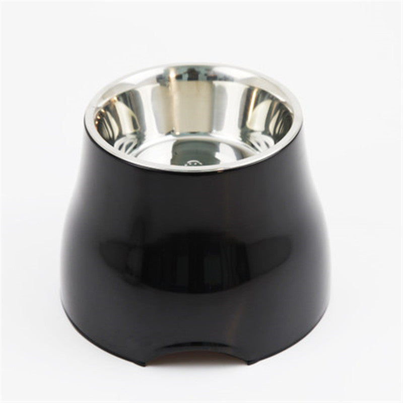 Elevated Pet Feeding Bowl with Stainless Steel Inner - Promotes Healthy Digestion & Reduces Neck Strain(Black)