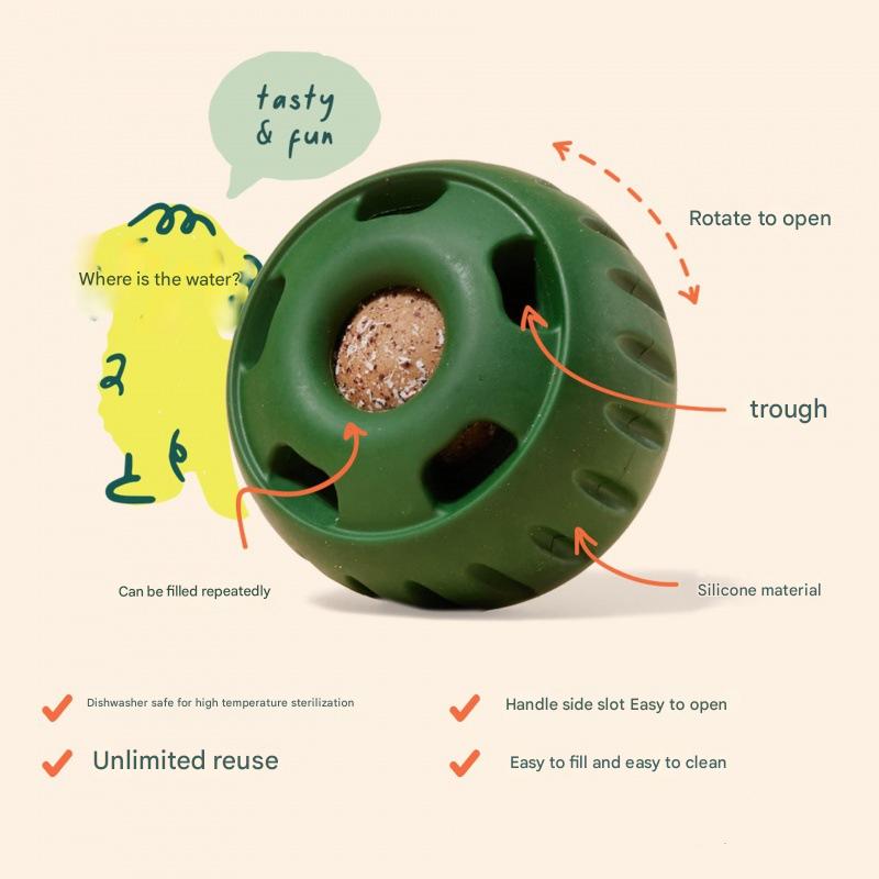 Interactive Dog Treat Dispensing Ball & Silicone Treat Mold Set - Durable,  Dishwasher Safe(green)