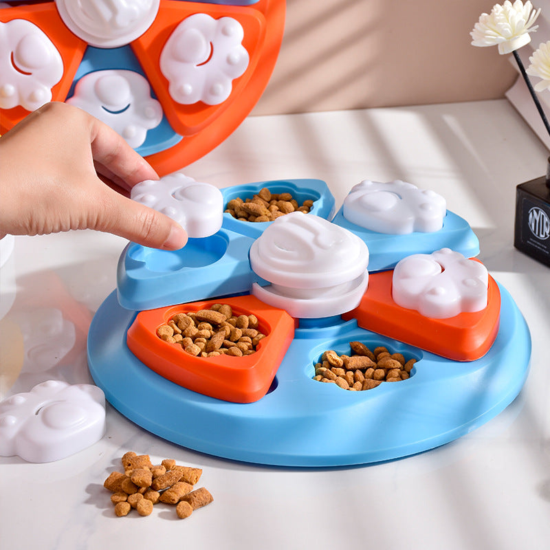 Interactive Dog Puzzle Feeder Toy - IQ Training & Slow Feeder with Anti-Skid Base(red)