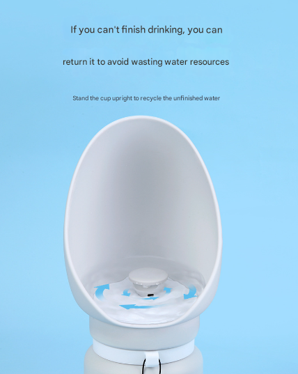 Grey Portable Pet Dog Water Bottle 550ml - Foldable Food-Grade Silicone Travel Drinker with Leak-Proof Dispenser