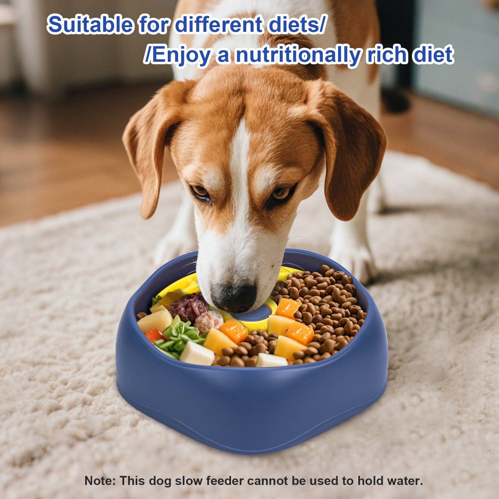 Yellow,Green and Blue Interactive Dog Puzzle Feeder Bowl - Slow Eating & Mental Stimulation Toy for Small Medium Breeds