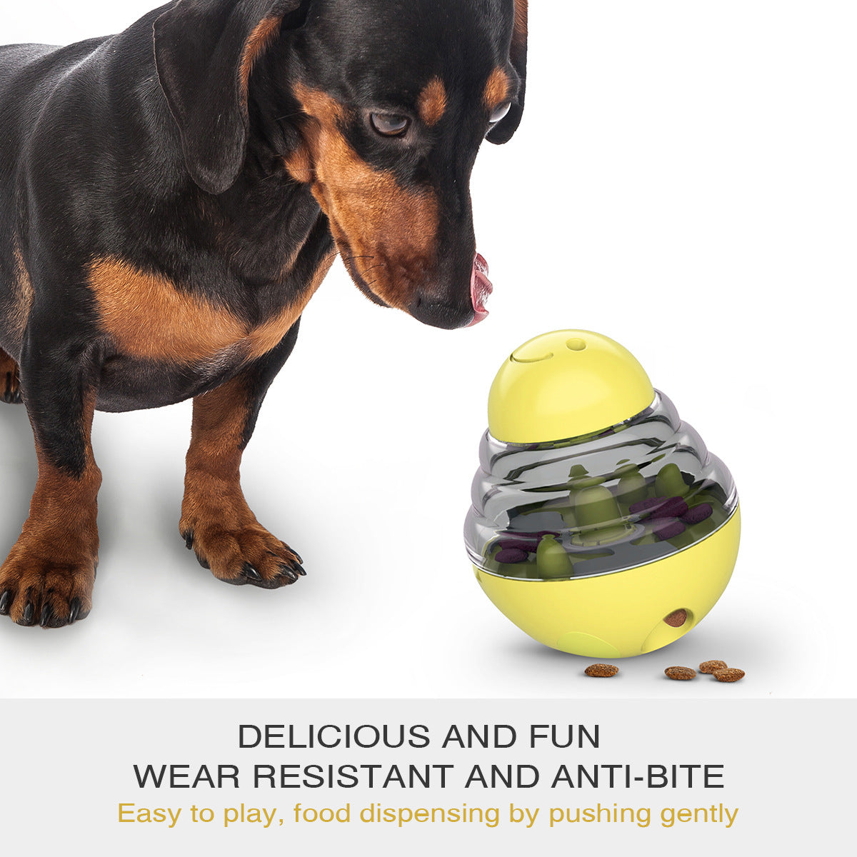 Interactive Dog Puzzle Feeder with Adjustable Food Dispensing Holes(Red)