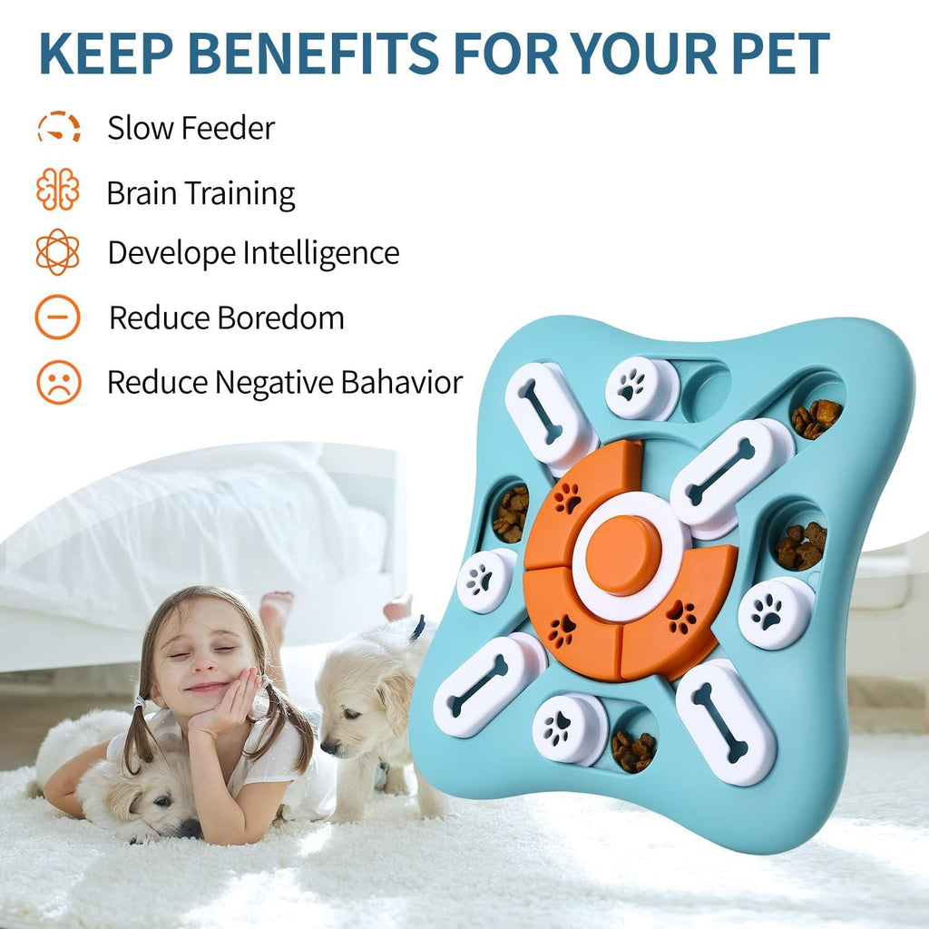 Interactive Pet Puzzle Toy - Slow Feeder Dispenser with Sound for Dogs & Cats